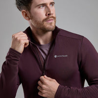Montane Protium Fleece Pull-On para hombre en Dark Garnet detalle lateral