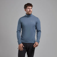 Montane Protium Fleece Pull-On para hombre en Stone Blue vista frontal