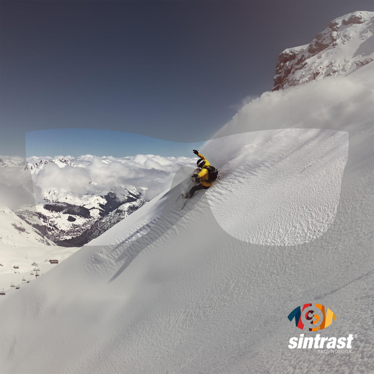 SINNER Whitepass II (Negro Brillante) — Gafas de sol para esquí con lente SINTRAST® Snow Cat. 3